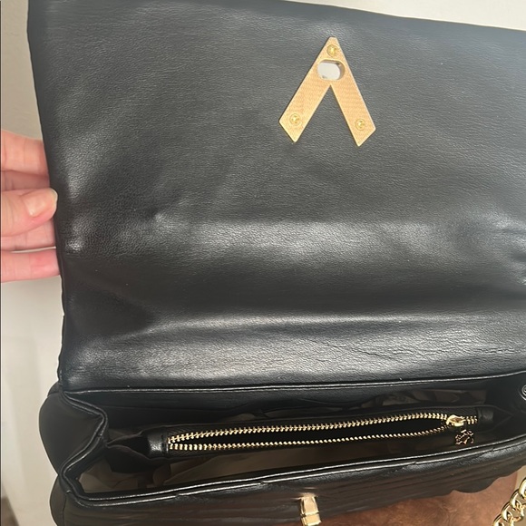 Valentino Orlandi Black Vegan Leather Shoulder Bag. NWT - Picture 4 of 9